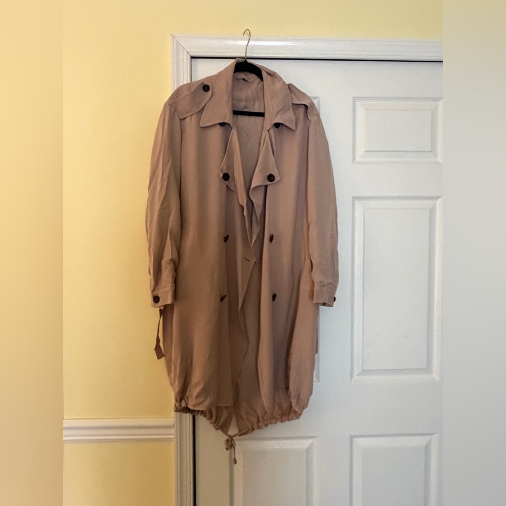 All Saints Tan with slight pinkish hue. jacket